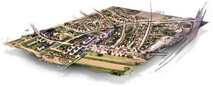 3D Karte Lützelsachsen Ebene